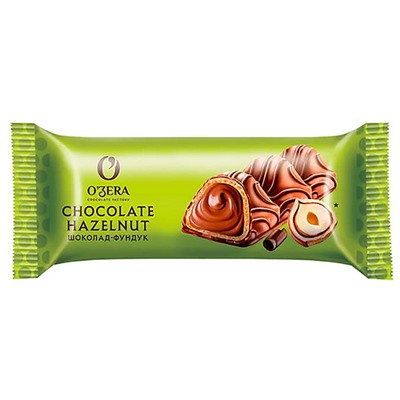 Батончики "Chocolate Hazelnut" (Шоколат Хазелнат) молочно-ореховая начинка 23г/24шт Ozera рвк420