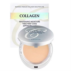 Пудра для лица Enough Collagen Whitening Moisture Two Way Cake SPF 30 PA+++ Отбеливающая тон 21