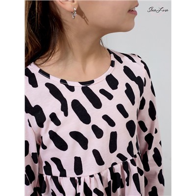 Платье Тиана леопард TR 134/розовый/100% хлопок