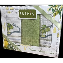 Набор ваф / махра полотенец FUSHIA OLIVE 3 пр р-р 40х60