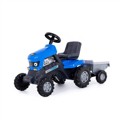 413010 COLOMA Y PASTOR Каталка-трактор с педалями "Turbo" (синяя) с полуприцепом