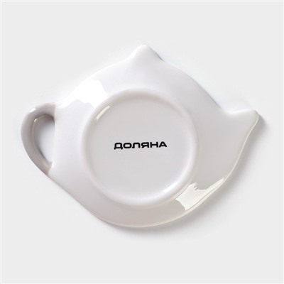 Подставка под чайный пакетик Доляна «Зайка», 12×9 см, цвет белый