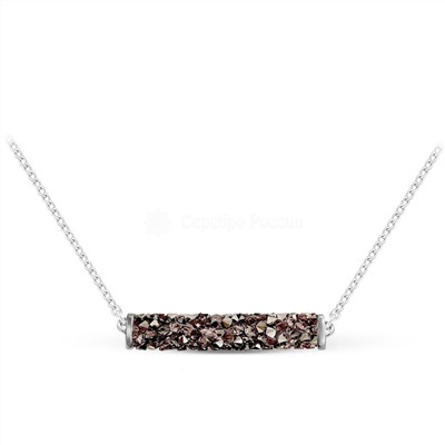 Колье из родированного серебра с кристаллом Swarovski 925 пробы КЦ-010р001М127