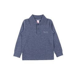 CAK 61927-1 Рубашка-поло для мальчика, темно-синий меланж