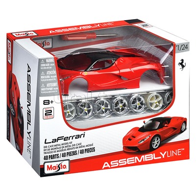 DIY машинка с отверткой die-cast  LaFerrari, 1:24, красная, открывающиеся двери