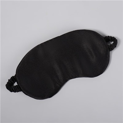 Маска для сна «ШЁЛК», 19 × 10 см, резинка одинарная, цвет чёрный