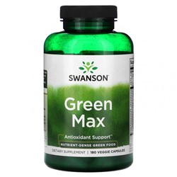 Swanson, Green Max`` 180 растительных капсул