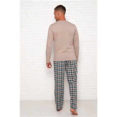 Пижама с брюками мужская 57132 Бежевый