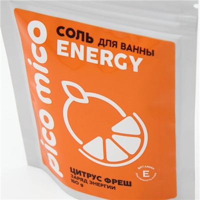 Соль для ванны PICO MICO-Energy, цитрус фреш, с витамином Е, 150 г
