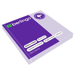 Блок самоклеящийся Berlingo "Ultra Sticky" 75*75мм 100л., пастель фиолетовый (LSn_39209)
