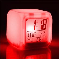 Часы-будильник "Светящийся Куб" с погодной станцией