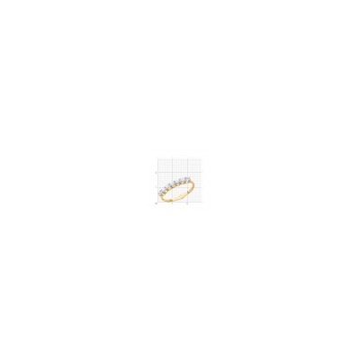 Золотое Кольцо с фианитами, 017833-4