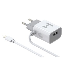 Сетевое зарядное устройство HARPER WCH-5115 (1 USB порт +кабель 8-pin, DC 5V-2.1A) White lght cbl