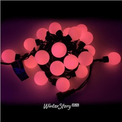 Светодиодная гирлянда Большие Шарики 40 мм 20 красных LED ламп 5 м, черный ПВХ, соединяемая, IP54 (Rich Led)