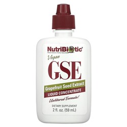 NutriBiotic, веганский экстракт семян грейпфрута GSE, жидкий концентрат, 59 мл (2 жидк. унции)