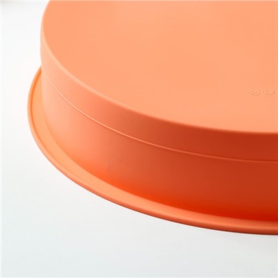 Форма для выпечки Доляна «Круг», силикон, 28×5,5 см, внутренний d=25.5 см, цвет оранжевый