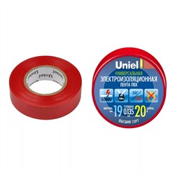 Изоляционная лента Uniel 10м, 15мм, 0,135мм UIT-135P (красная)