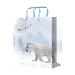 Пакет подарочный новогодний 14х20см "Полярный медведь" (ППК-3828)