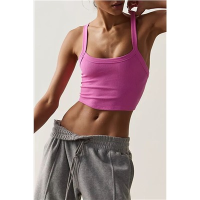 Bonbon Athletic Ribbed Cropped Cami Top