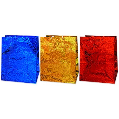 Антелла Пакет подар.бумажн.СО СЛЮДОЙ 26*32,4*12,7 (GOLD,RED,BLUE) (L) /1576 М039