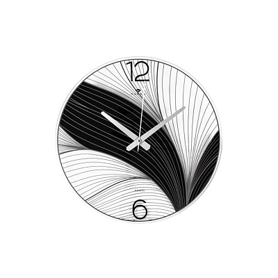 Часы настенные прозрачные d-39 см, открытая стрелка "Черный лотос" 4041-007B (5)
