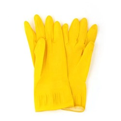 Перчатки резиновые желтые L