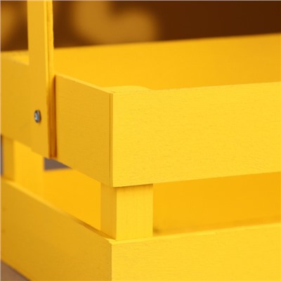 Кашпо деревянное 24.5×13.5×9 см "Двушка Лайт", двухреечное, жёлтый Дарим Красиво