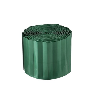 Лента бордюрная, 0.1 × 9 м, толщина 0,6 мм, пластиковая, зелёная