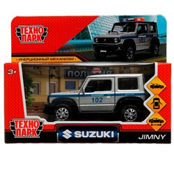 Модель JIMNY-12POL-SR SUZUKI JIMNY ПОЛИЦИЯ 11,5 см, двер, баг, инер, сер Технопарк в коробке в Самаре