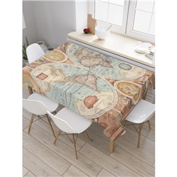 Скатерть на стол «Карта эпохи возрождения», прямоугольная, сатен, размер 145х180 см