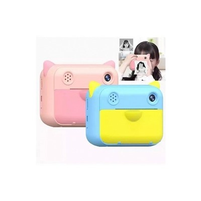 Детский фотоаппарат Childrens print Camera с мгновенной печатью снимков РОЗОВАЯ