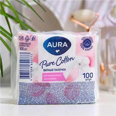 Ватные палочки Aura Beauty Cotton Buds, 100 шт.