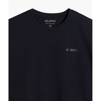 Мужская пижама Atlantic, 1 шт. в уп., хлопок, темно-синяя, NMP-366