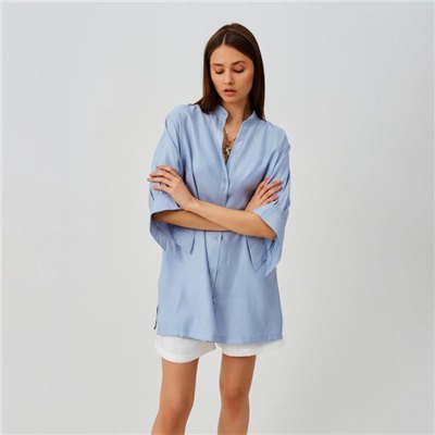 Рубашка женская MINAKU: Casual collection цвет голубой, р-р 52