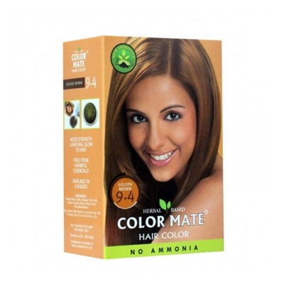 Color Mate Краска для волос, 5 пакетиков по 15г, золотисто-коричневый цвет 9.4