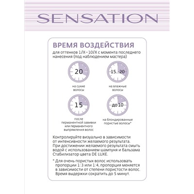 10/7 Безаммиачная краска для волос SENSATION DE LUXE 10/7 светлый блондин коричневый (60 мл)