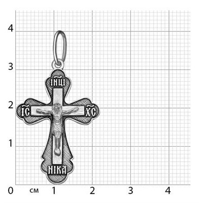 крест из серебра частично черненый штампованный