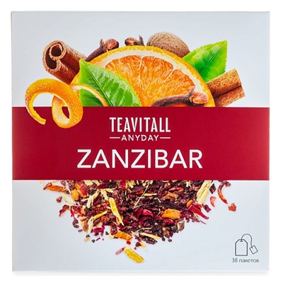 Уценка Гринвей Чайный напиток TeaVitall Anyday «Zanzibar», 38шт, срок годности 10/24