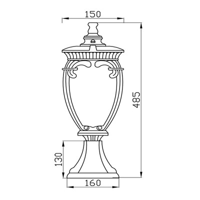 Светильник ландшафтный Outdoor O414FL-01BZ, 1х60Вт, 15х48,5х48,5 см, E27, цвет бронза антик