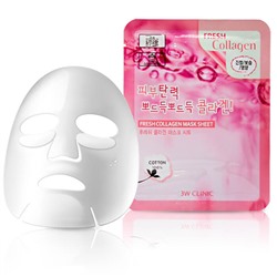 Антивозрастная тканевая маска для лица с коллагеном 3W Clinic Fresh Collagen Mask Sheet, 23 мл