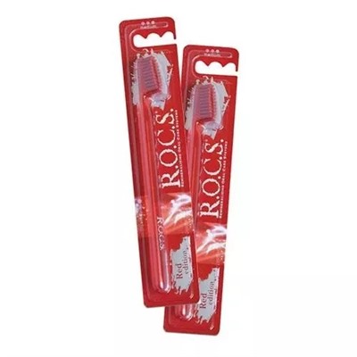 Рокс Комплект Зубная щётка "Red Edition" средняя,2 шт. (R.O.C.S., Зубные щетки Adults)