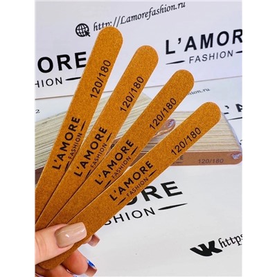 Пилка для ногтей L'AMORE Fashion 120/180 грит (упаковка 10шт)