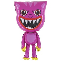Шар Фигура, Монстр-зубастик розовый / Monster Fuxia 42'*72 см