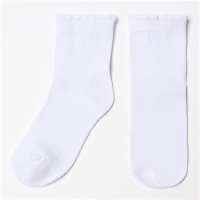 Носки для девочек, цвет белый, размер 12-14 (15-17)