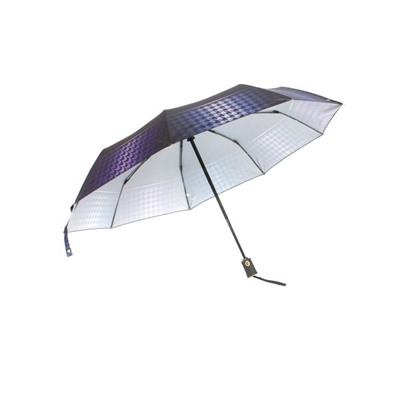Зонт женский ТриСлона-L 3992 А,  R=58см,  суперавт;  8спиц,  3слож,  набивной "Эпонж",  фиолет/черный 253945