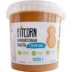 Паста арахисовая FITCORN с морской солью 1000 г Дико Вкусно