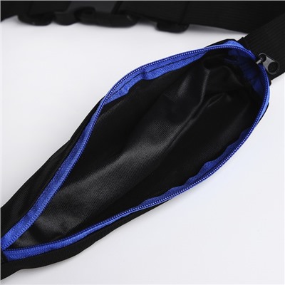 Поясная сумка для бега на молнии, цвет чёрный/синий