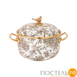 950-081 КАСТРЮЛЯ ЭМАЛИРОВАННАЯ AGNESS С КРЫШКОЙ, СЕРИЯ ROYAL GARDEN 2,1Л, ДИА.16СМ ПОДХОДИТ ДЛЯ ИНДУКЦИОН.ПЛ