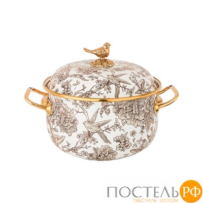 950-081 КАСТРЮЛЯ ЭМАЛИРОВАННАЯ AGNESS С КРЫШКОЙ, СЕРИЯ ROYAL GARDEN 2,1Л, ДИА.16СМ ПОДХОДИТ ДЛЯ ИНДУКЦИОН.ПЛ