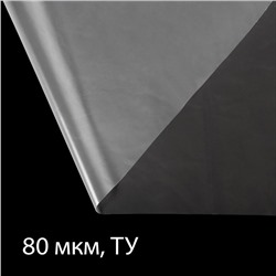 Плёнка полиэтиленовая 80 мкм, прозрачная, длина 10 м, ширина 3 м, рукав (1.5 × 2 м), Эконом 50%